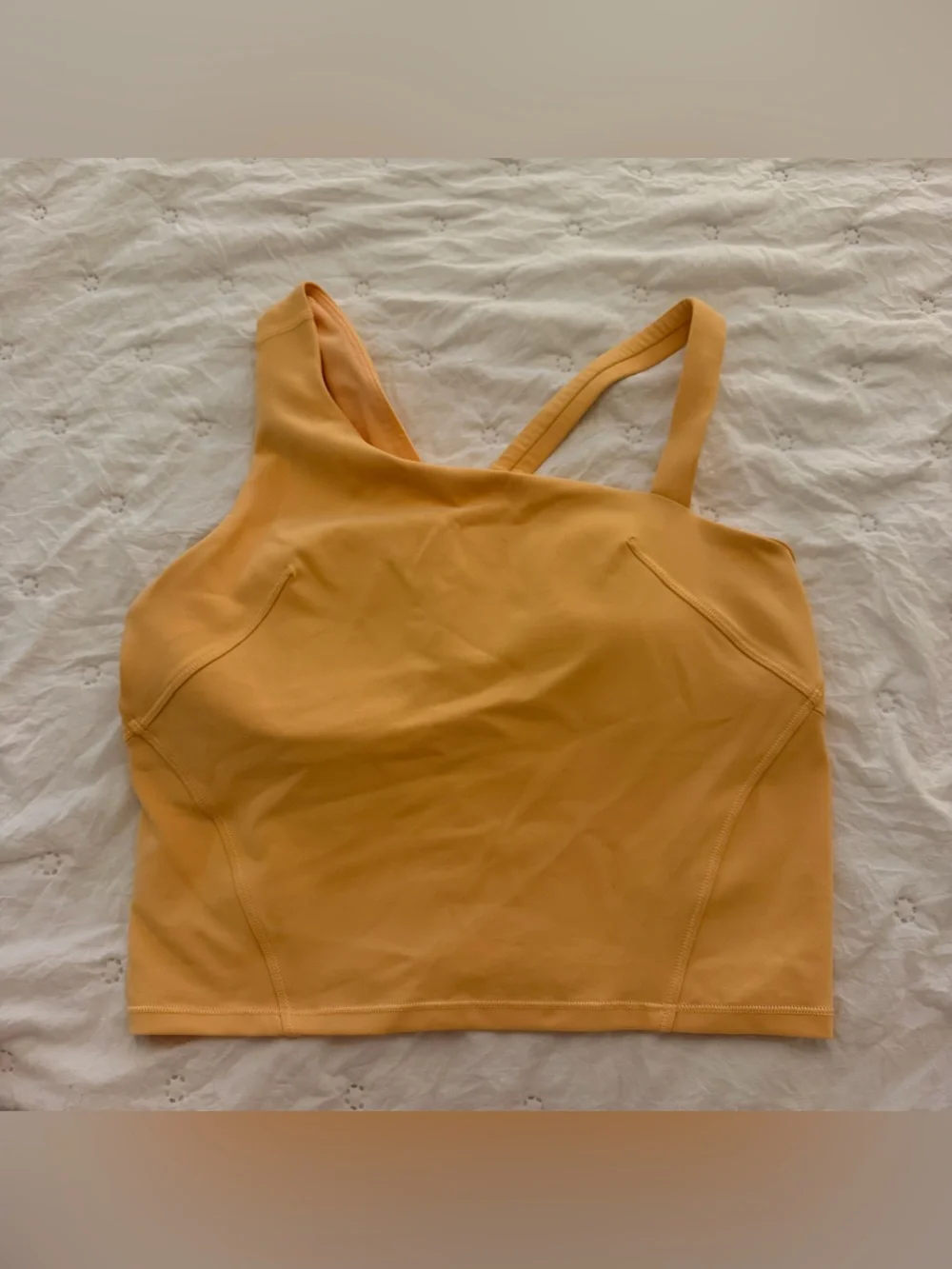 Orange/Yellow Lululemon tank top size 4. built in bra